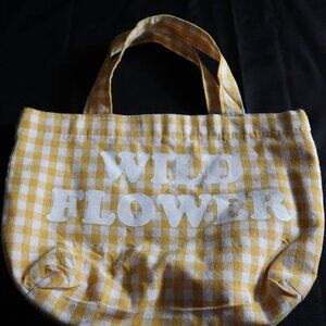 Wild Flower Yellow White Gingham Plaid Cloth Handbag Sunflower